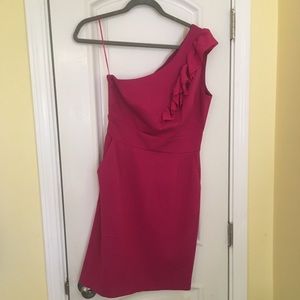 One shoulder ruffle dress